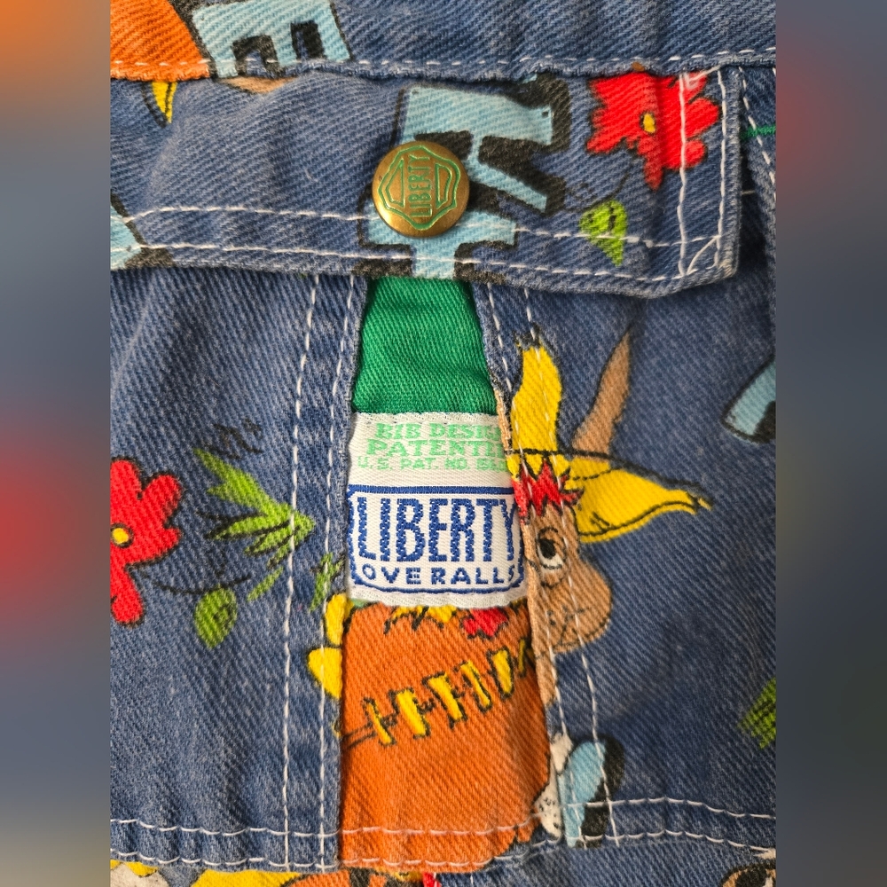 Vintage RARE 1970s Liberty "HEE HAW" Print Denim Overalls - Picture 3 of 15